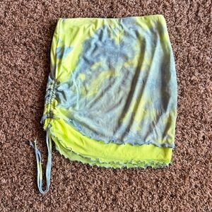 Tie-Dye Ruched Mini Skirt
